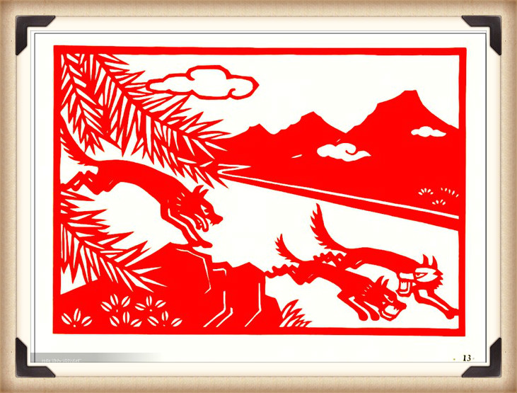 斗狼記剪紙藝術(shù)，高清剪紙連環(huán)畫圖集（54張）