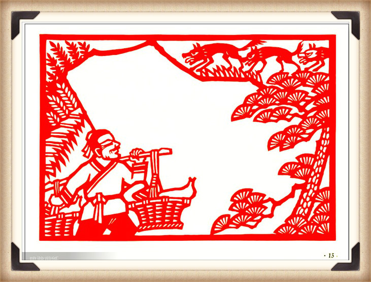 斗狼記剪紙藝術(shù)，高清剪紙連環(huán)畫圖集（54張）