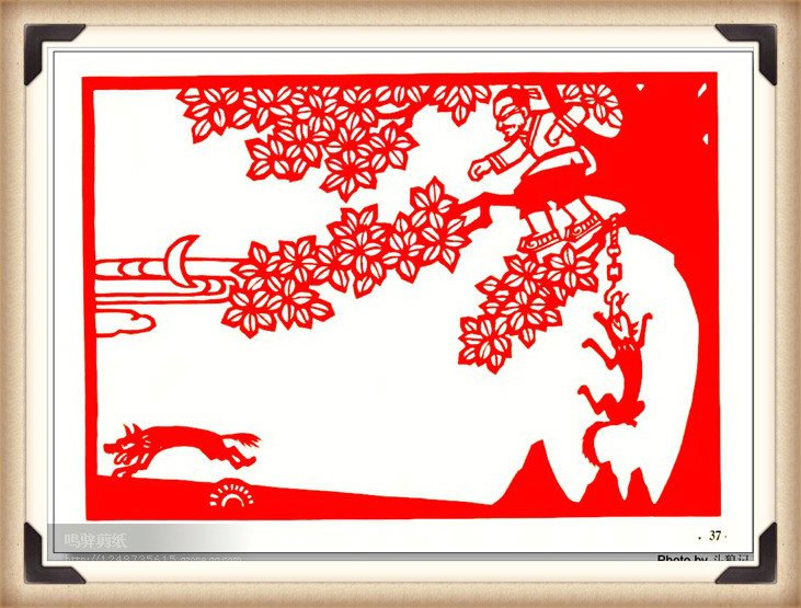 斗狼記剪紙藝術(shù)，高清剪紙連環(huán)畫圖集（54張）