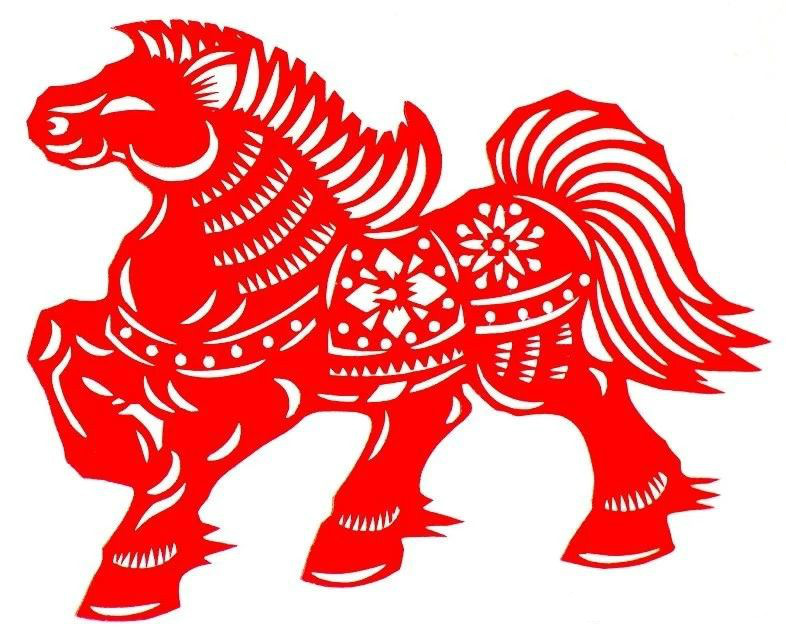 活潑可愛的小馬駒剪紙圖集(25張)，孫立峰作品