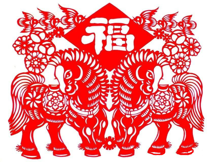 活潑可愛的小馬駒剪紙圖集(25張)，孫立峰作品