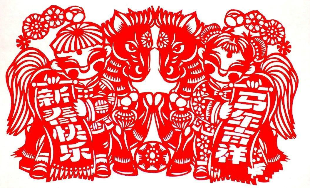 活潑可愛的小馬駒剪紙圖集(25張)，孫立峰作品