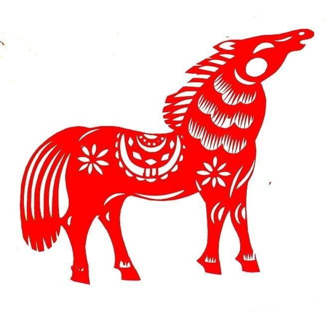 活潑可愛的小馬駒剪紙圖集(25張)，孫立峰作品