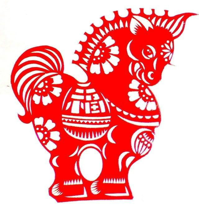 活潑可愛的小馬駒剪紙圖集(25張)，孫立峰作品