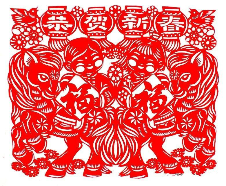 活潑可愛的小馬駒剪紙圖集(25張)，孫立峰作品