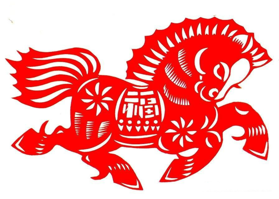 活潑可愛的小馬駒剪紙圖集(25張)，孫立峰作品