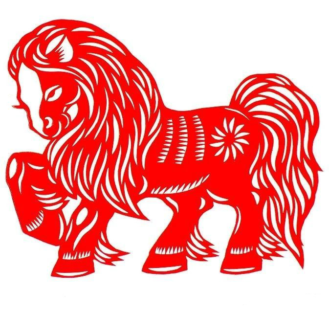 活潑可愛的小馬駒剪紙圖集(25張)，孫立峰作品