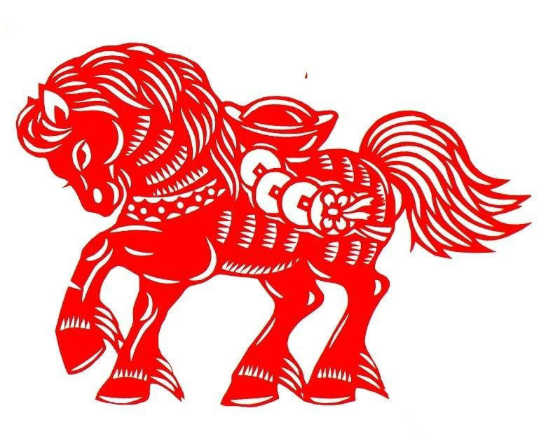 活潑可愛的小馬駒剪紙圖集(25張)，孫立峰作品