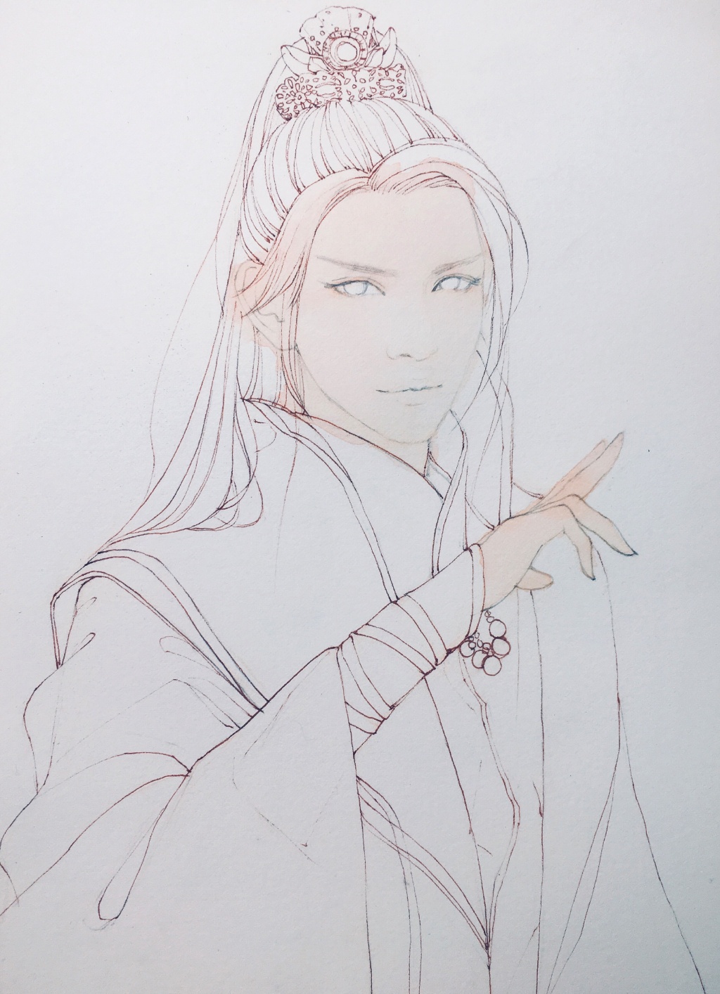 超詳細古風美男上色步驟圖，可收藏做臨摹圖集