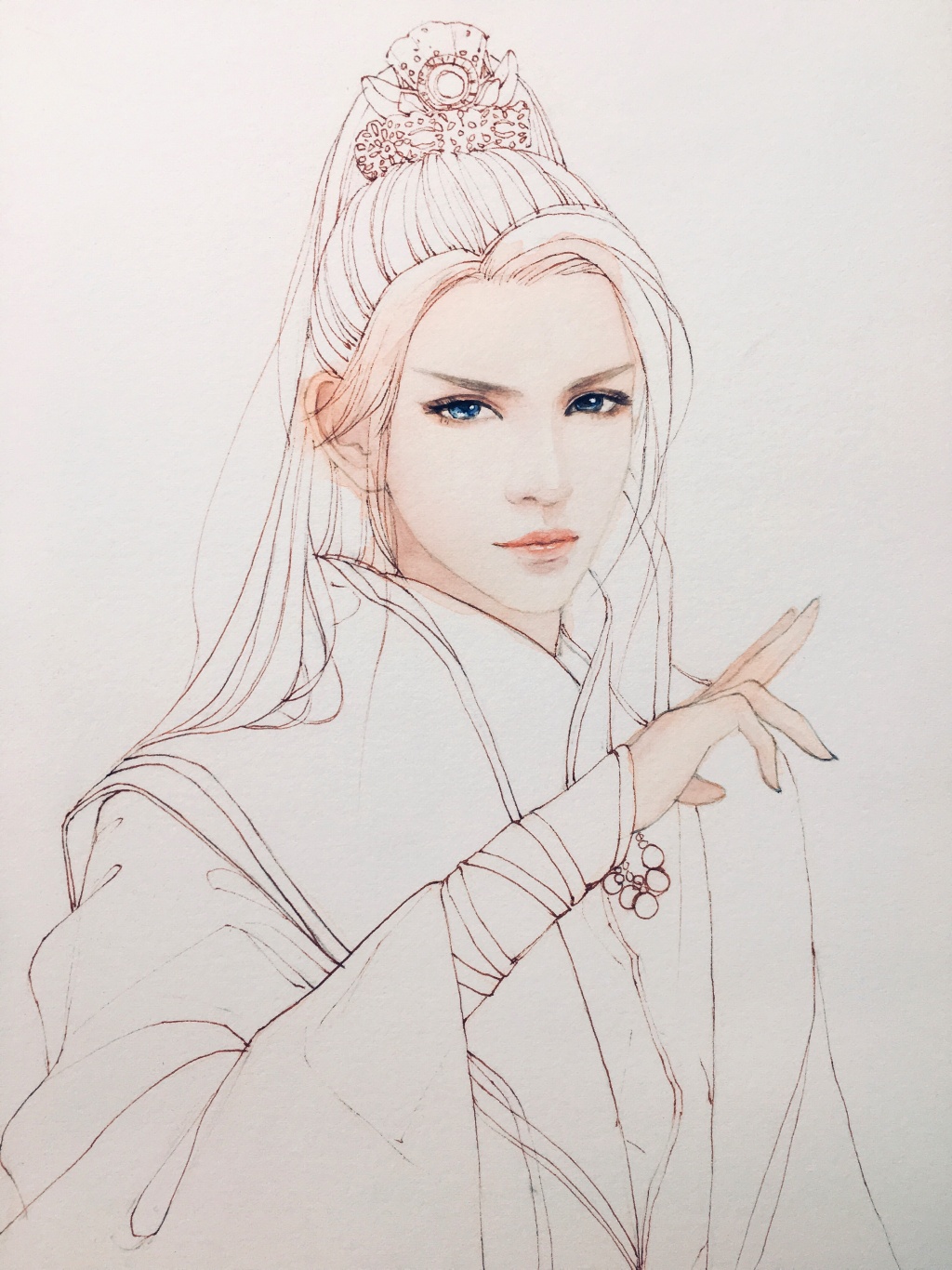 超詳細古風美男上色步驟圖，可收藏做臨摹圖集