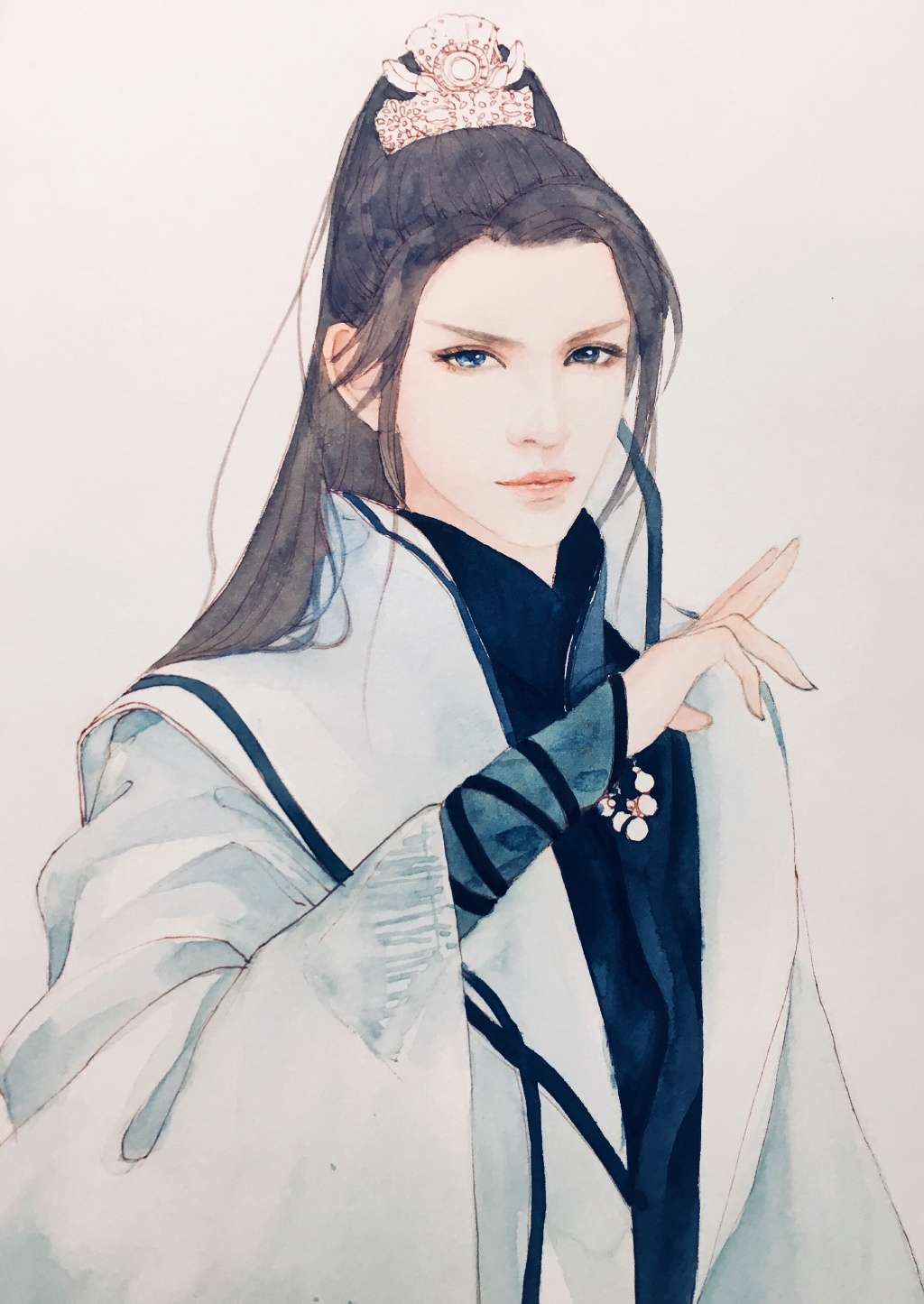 超詳細古風美男上色步驟圖，可收藏做臨摹圖集