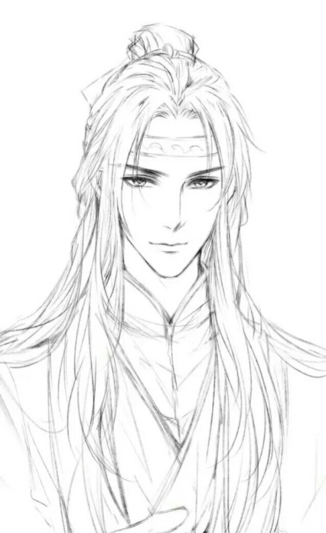 15張超帥古風美男線稿圖，古風人物線稿臨摹圖集