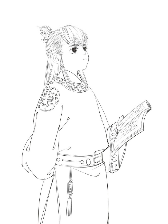 15張超帥古風美男線稿圖，古風人物線稿臨摹圖集