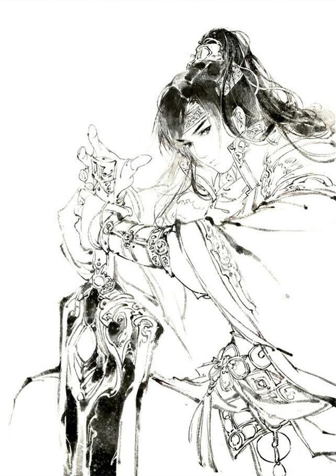 15張超帥古風美男線稿圖，古風人物線稿臨摹圖集