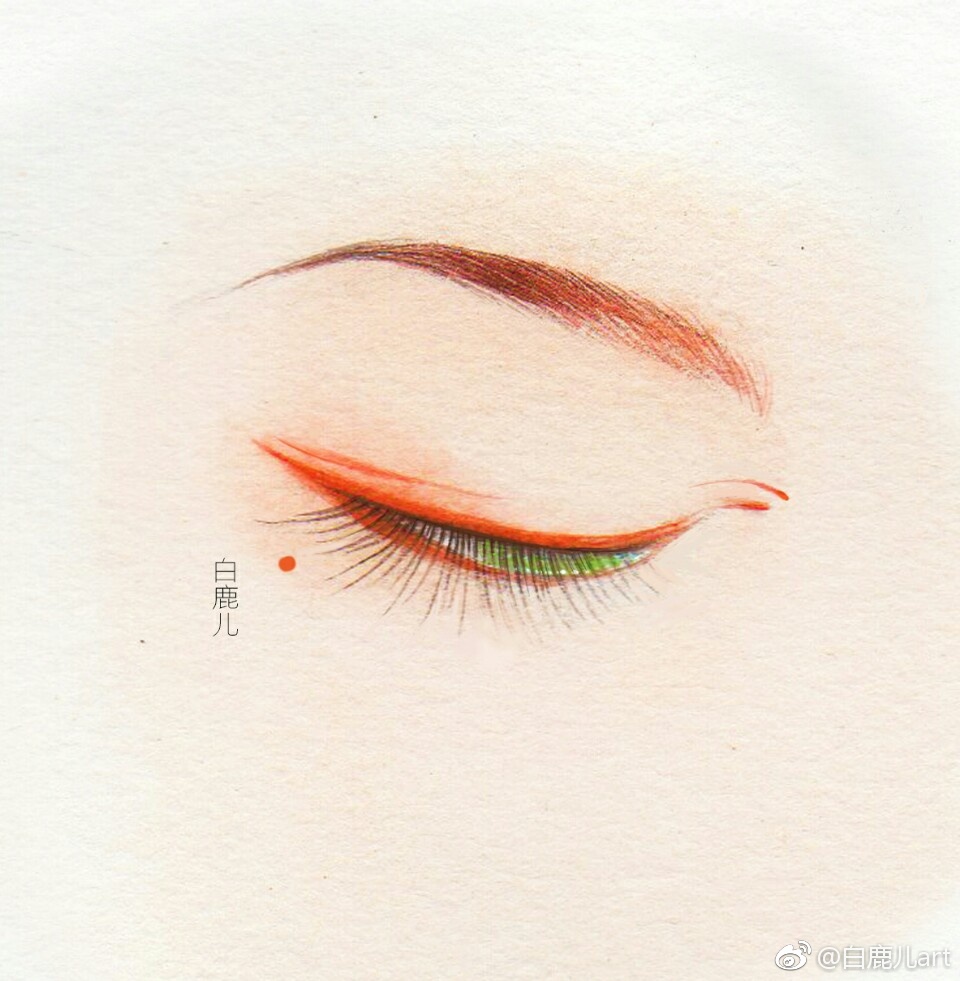 閉眼女子眉眼繪畫圖集，唯美眼睛古風(fēng)圖片