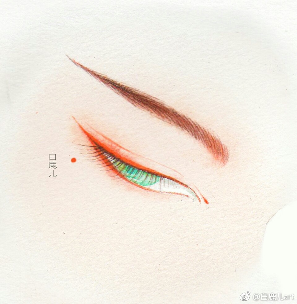 閉眼女子眉眼繪畫圖集，唯美眼睛古風(fēng)圖片