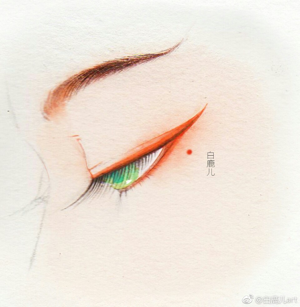 閉眼女子眉眼繪畫圖集，唯美眼睛古風(fēng)圖片