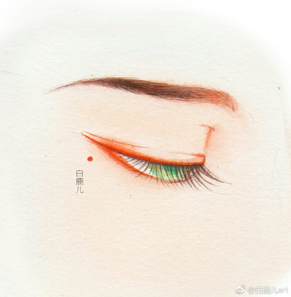 閉眼女子眉眼繪畫圖集，唯美眼睛古風(fēng)圖片