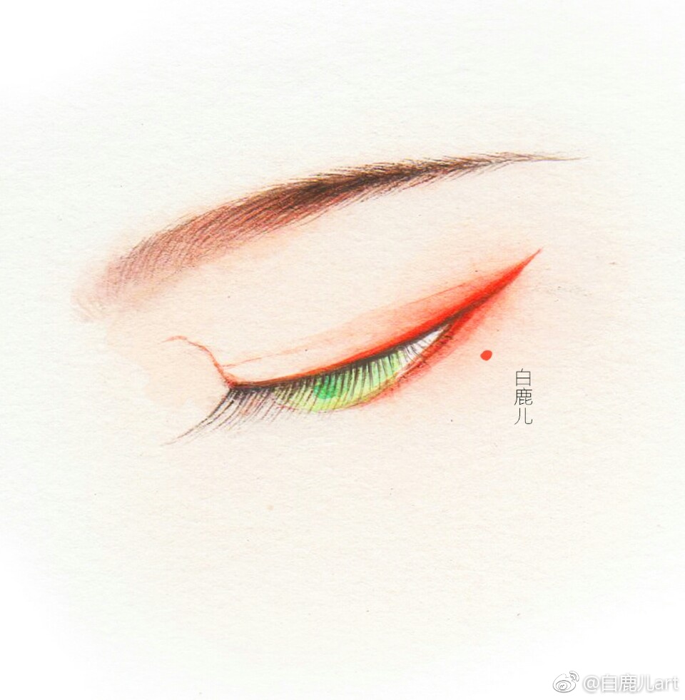 閉眼女子眉眼繪畫圖集，唯美眼睛古風(fēng)圖片