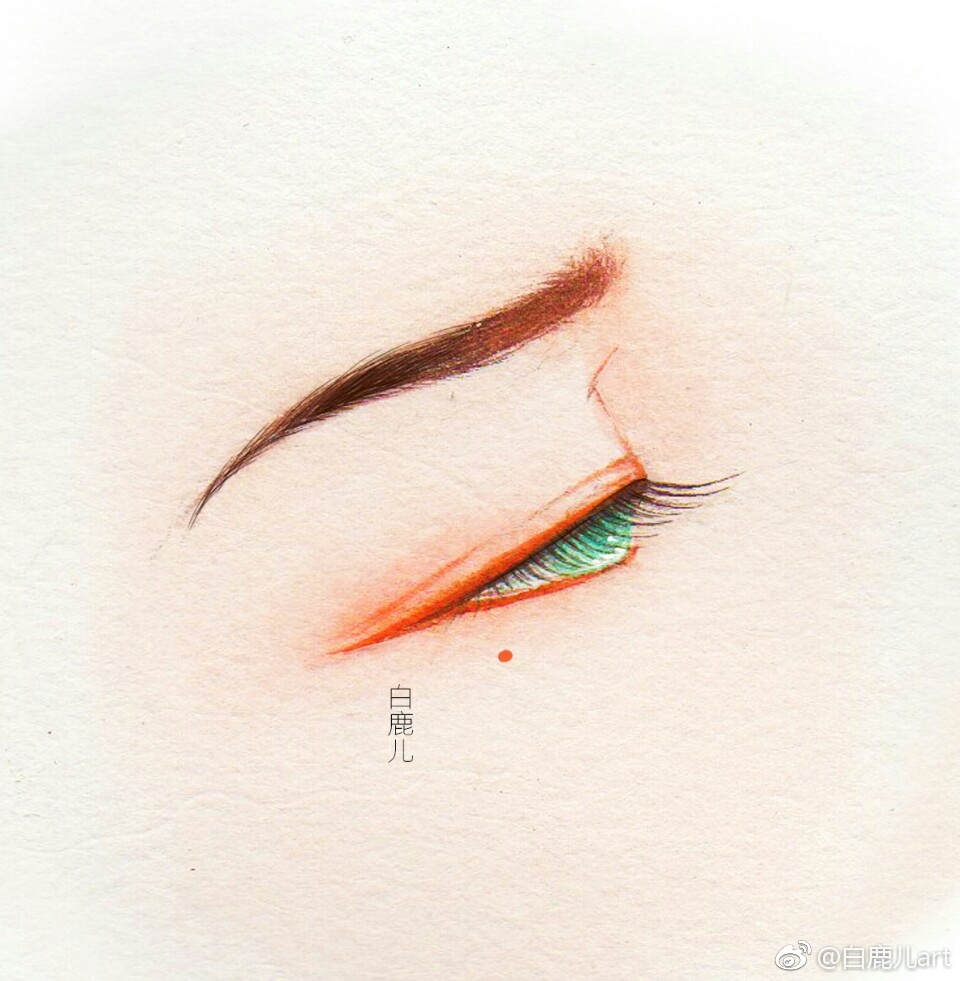 閉眼女子眉眼繪畫圖集，唯美眼睛古風(fēng)圖片