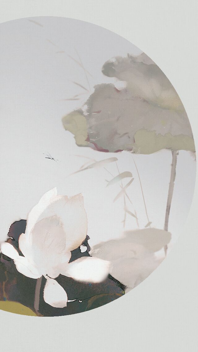 古韻意境之美手機(jī)壁紙，淡雅半圓畫(huà)面古風(fēng)圖片