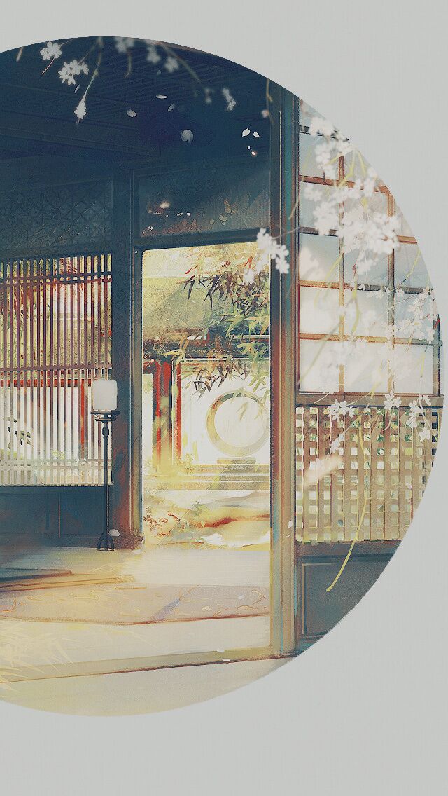 古韻意境之美手機(jī)壁紙，淡雅半圓畫(huà)面古風(fēng)圖片