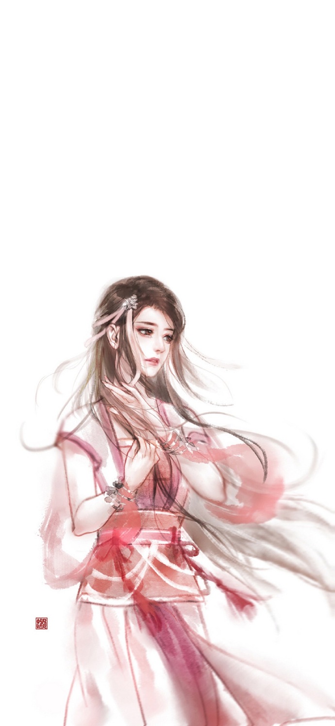 簡約古風(fēng)女子手機(jī)壁紙圖，唯美古風(fēng)女子圖片