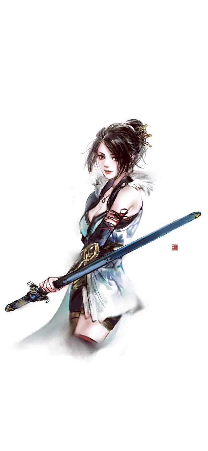 簡約古風(fēng)女子手機(jī)壁紙圖，唯美古風(fēng)女子圖片