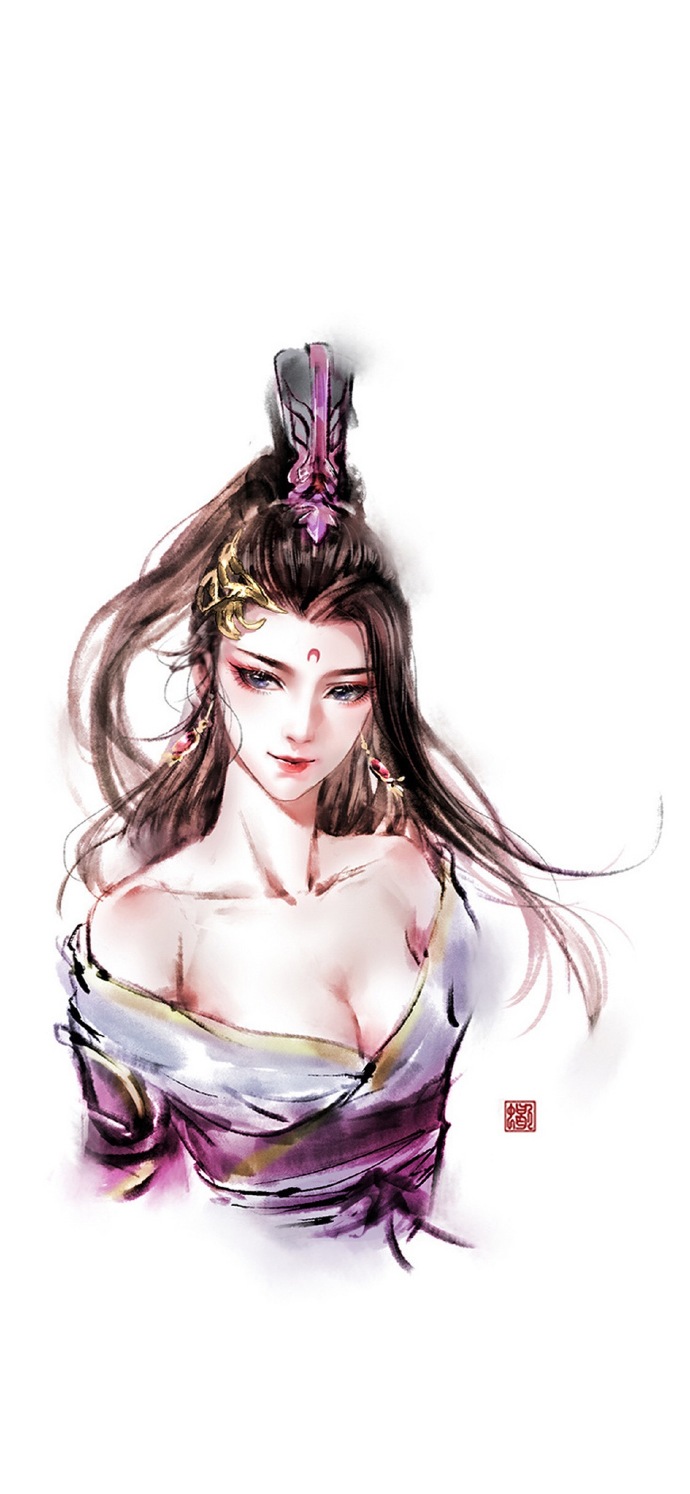 簡約古風(fēng)女子手機(jī)壁紙圖，唯美古風(fēng)女子圖片