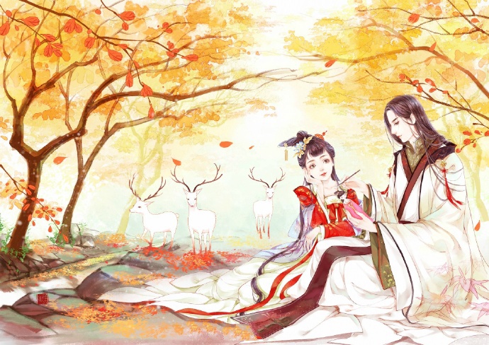 超甜的古風(fēng)情侶圖集，清新唯美古風(fēng)圖片（19張）