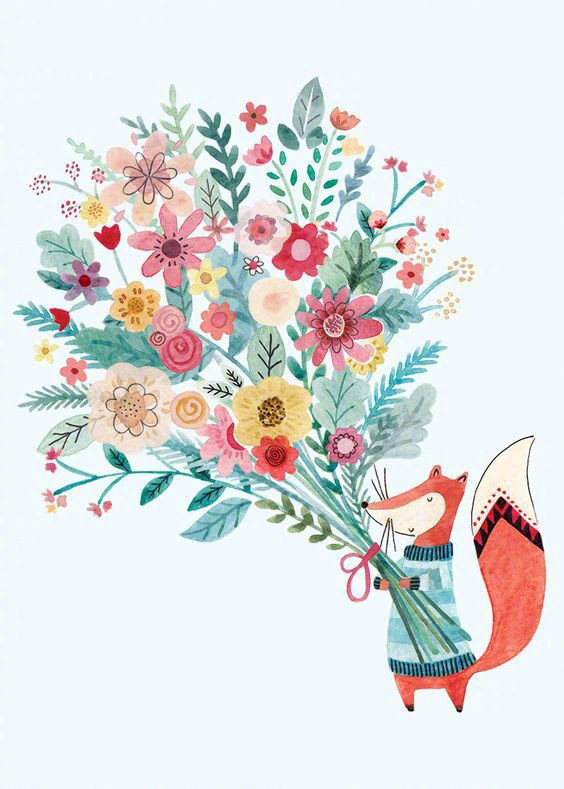 唯美粉色系插畫圖片，充滿少女心的插畫圖集