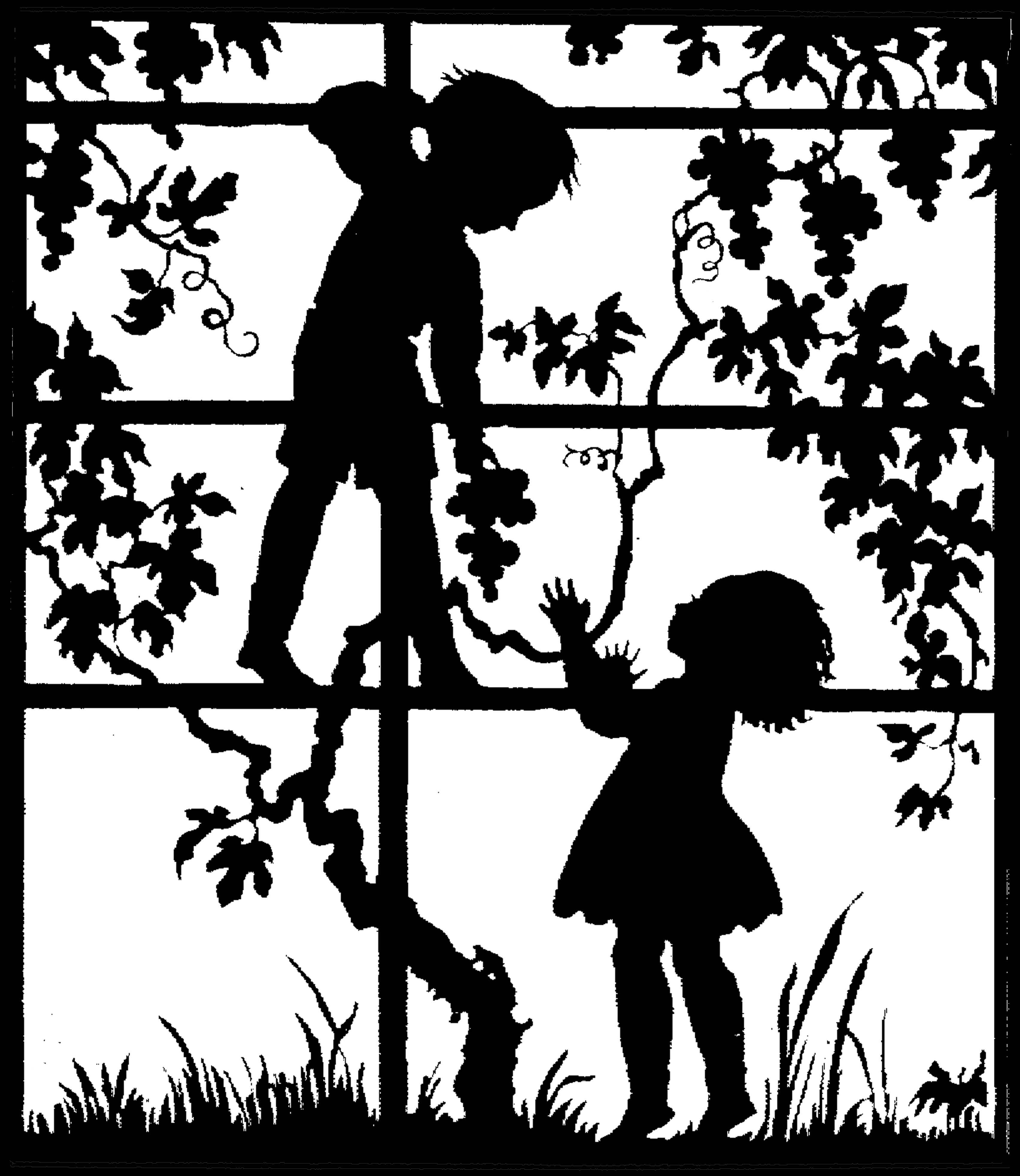 黑白童趣剪紙(26張)，西方剪影作品欣賞