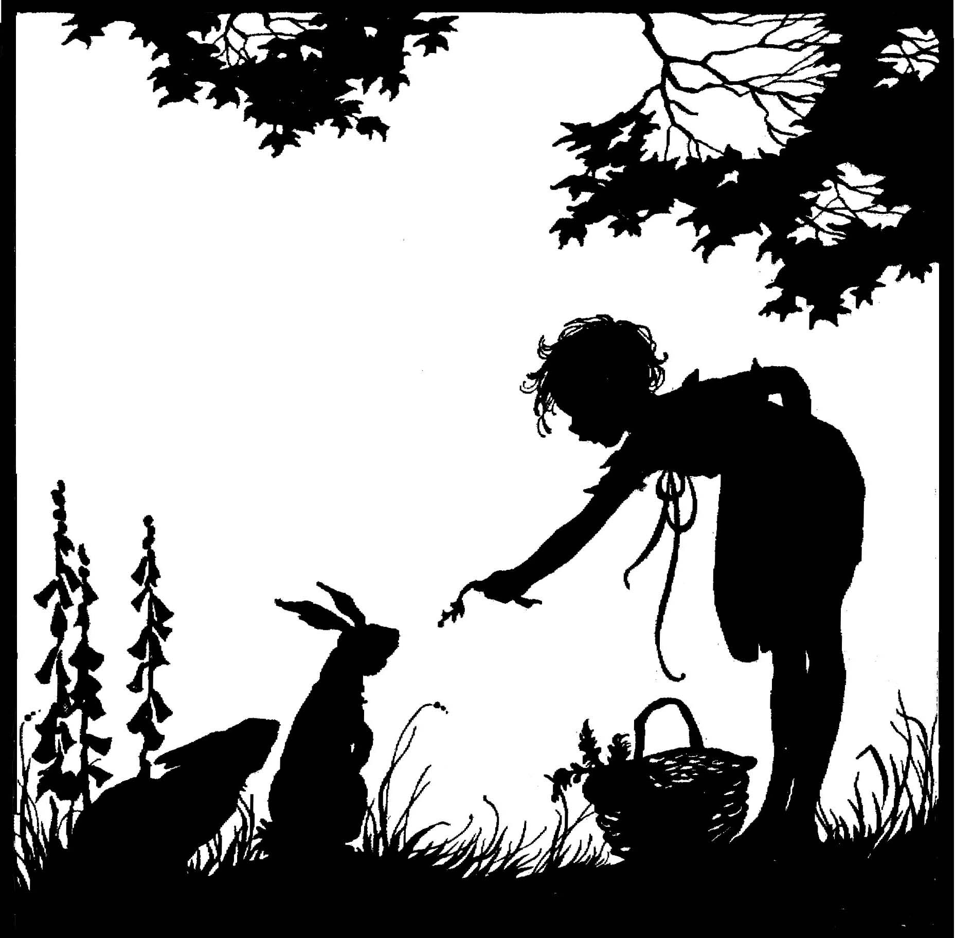 黑白童趣剪紙(26張)，西方剪影作品欣賞