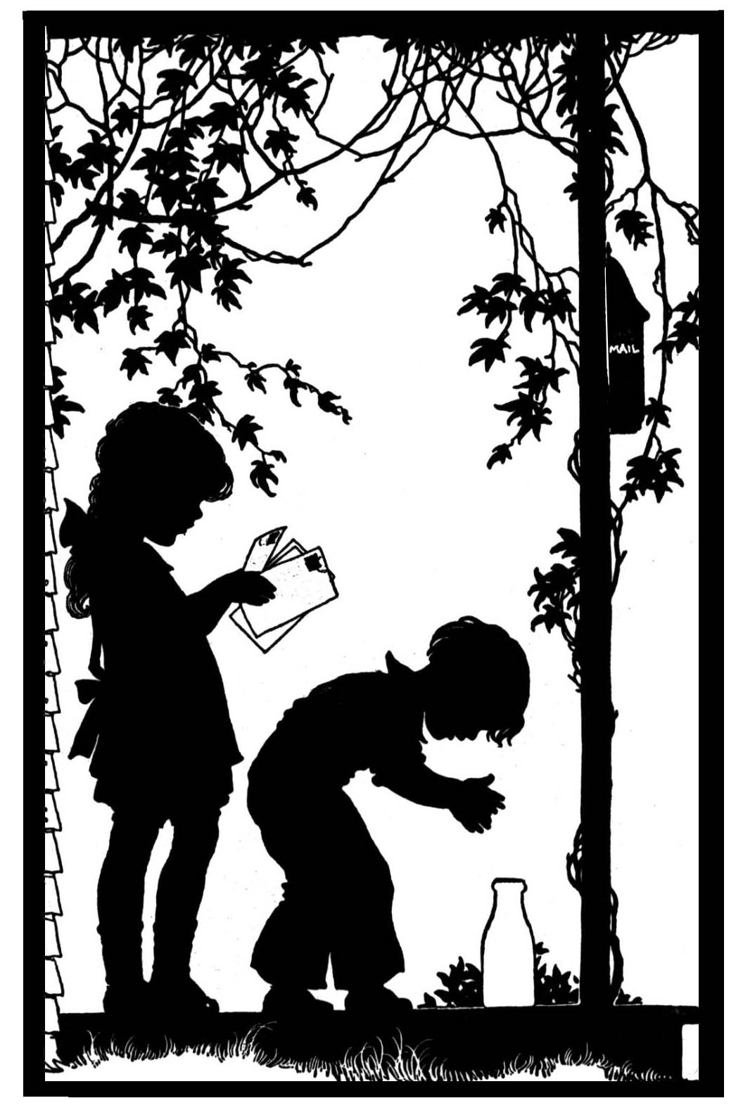 黑白童趣剪紙(26張)，西方剪影作品欣賞