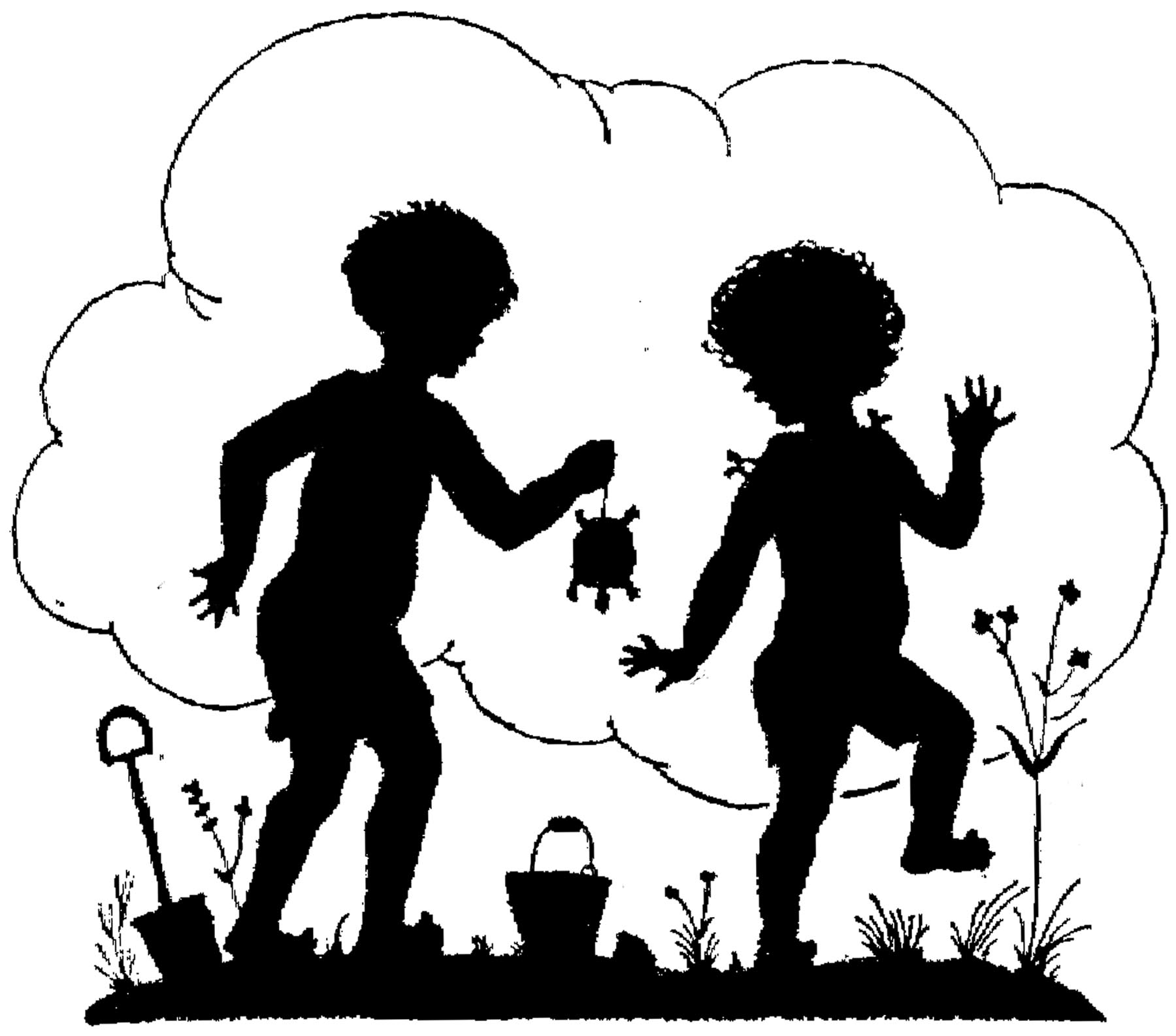 黑白童趣剪紙(26張)，西方剪影作品欣賞