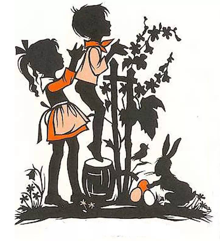 黑白童趣剪紙(26張)，西方剪影作品欣賞