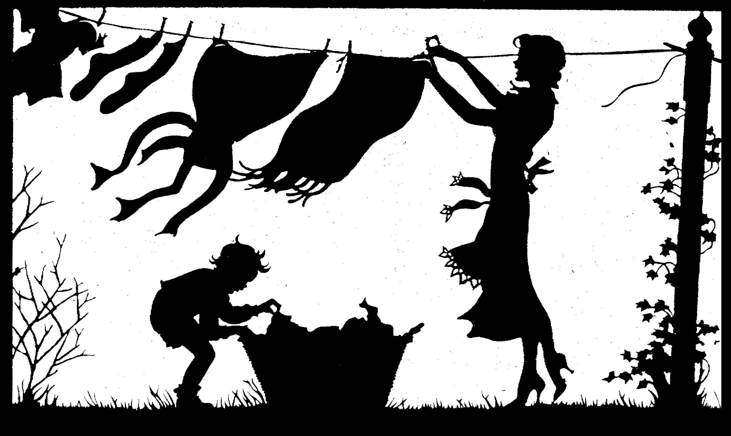 黑白童趣剪紙(26張)，西方剪影作品欣賞