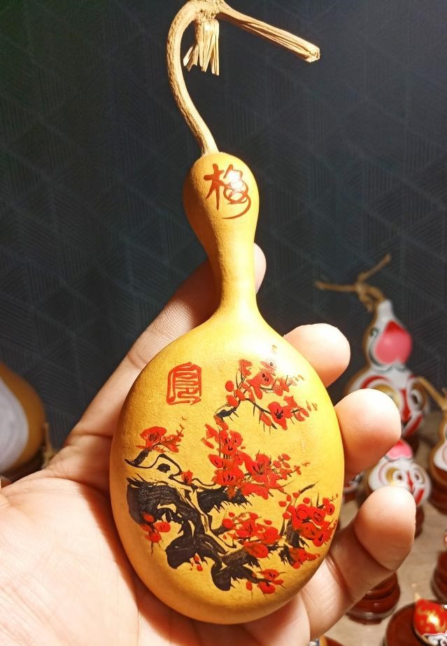 手繪梅蘭菊竹葫蘆，彩繪葫蘆驚艷眾人