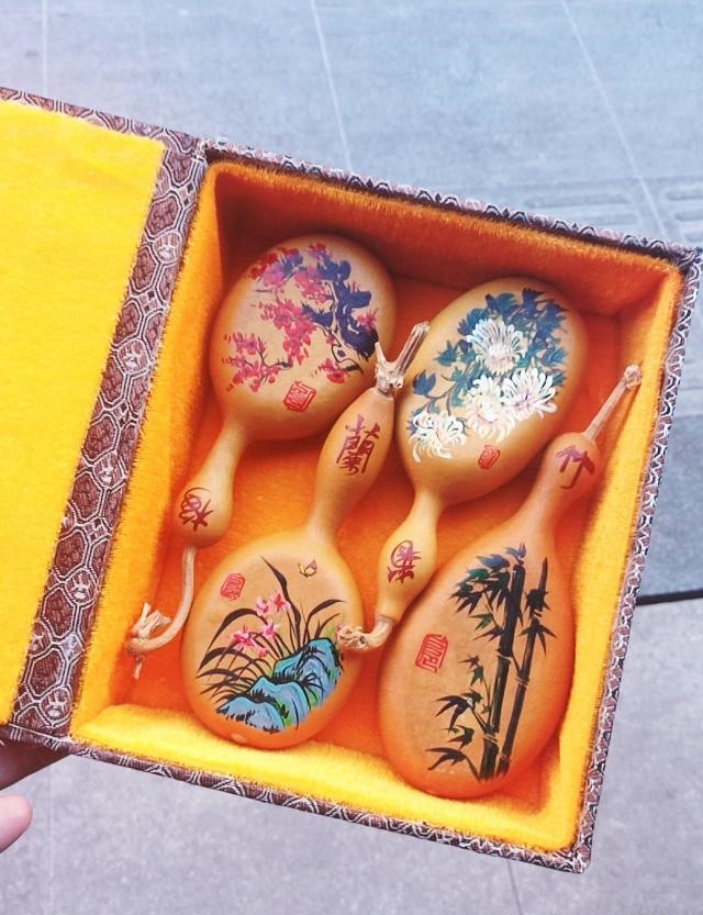 手繪梅蘭菊竹葫蘆，彩繪葫蘆驚艷眾人