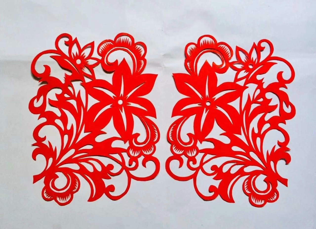 信手剪花花燦爛(20張)，張彬老師剪紙作品