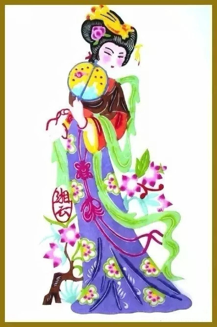 美女染色剪紙作品欣賞，色彩斑斕的剪紙藝術(shù)