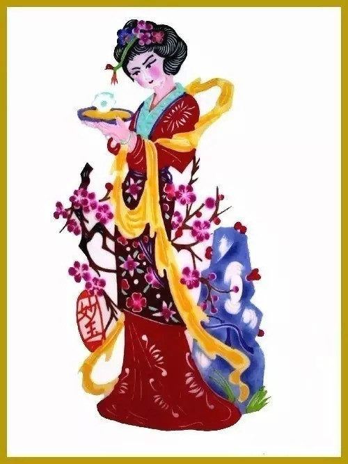 美女染色剪紙作品欣賞，色彩斑斕的剪紙藝術(shù)