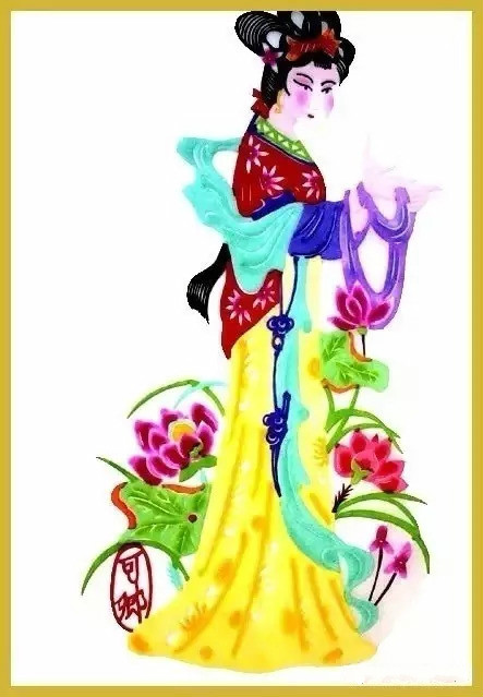 美女染色剪紙作品欣賞，色彩斑斕的剪紙藝術(shù)