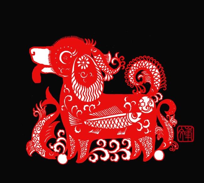 百狗圖剪紙系列(32張)，曹文峰剪紙作品欣賞