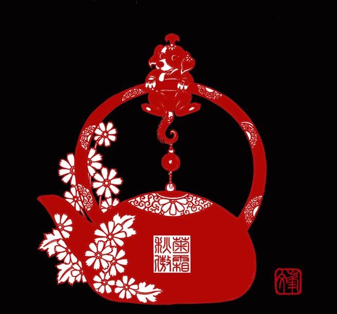 百狗圖剪紙系列(32張)，曹文峰剪紙作品欣賞