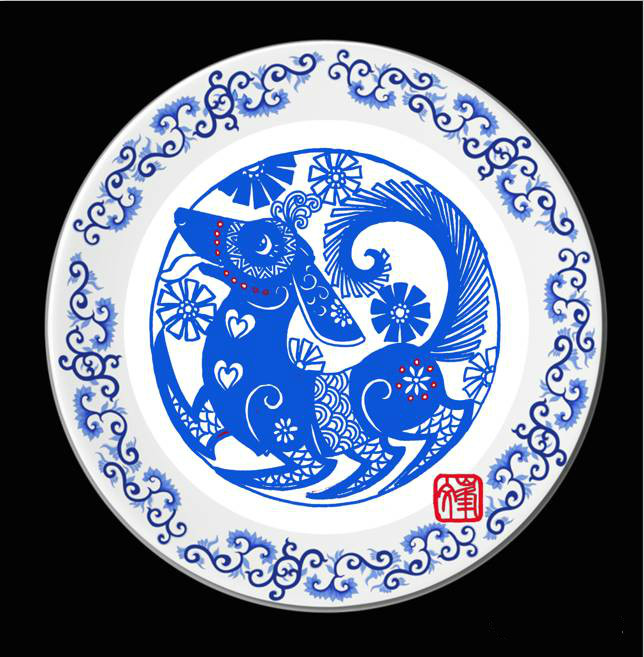 百狗圖剪紙系列(32張)，曹文峰剪紙作品欣賞