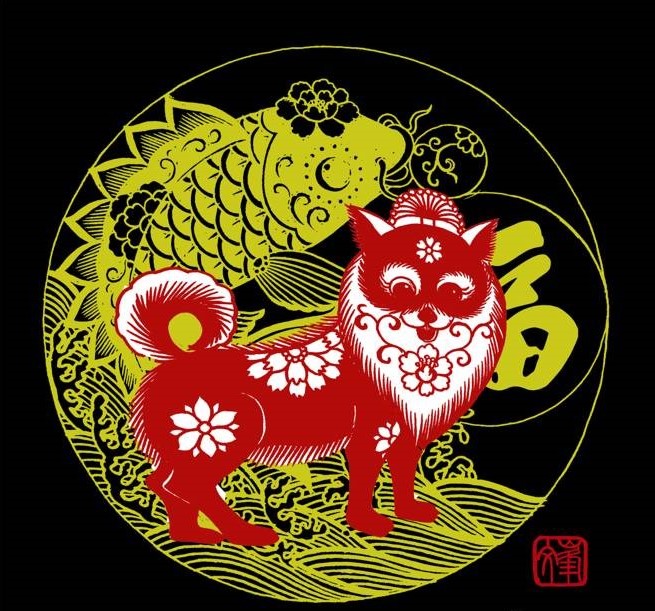 百狗圖剪紙系列(32張)，曹文峰剪紙作品欣賞