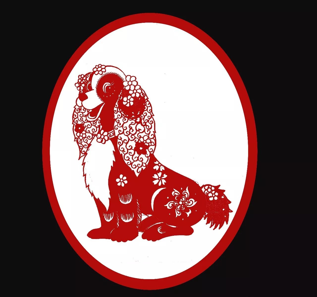 百狗圖剪紙系列(32張)，曹文峰剪紙作品欣賞