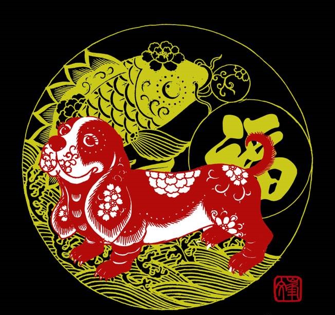 百狗圖剪紙系列(32張)，曹文峰剪紙作品欣賞