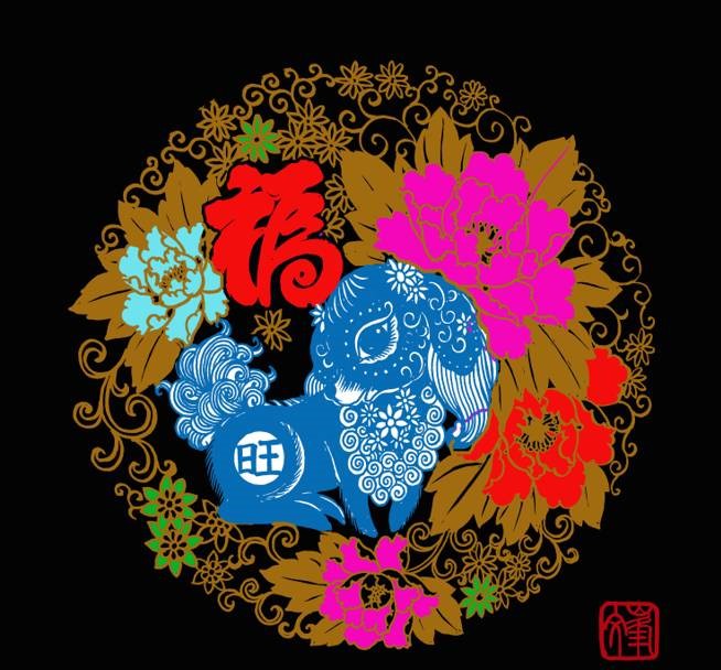 百狗圖剪紙系列(32張)，曹文峰剪紙作品欣賞